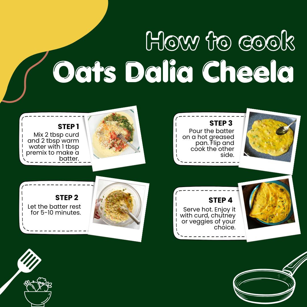 Oats Dalia Cheela/ Dosa Premix | High Protein Breakfast | 500g